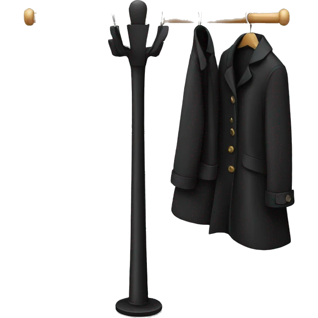 coat rack with black dress emoji