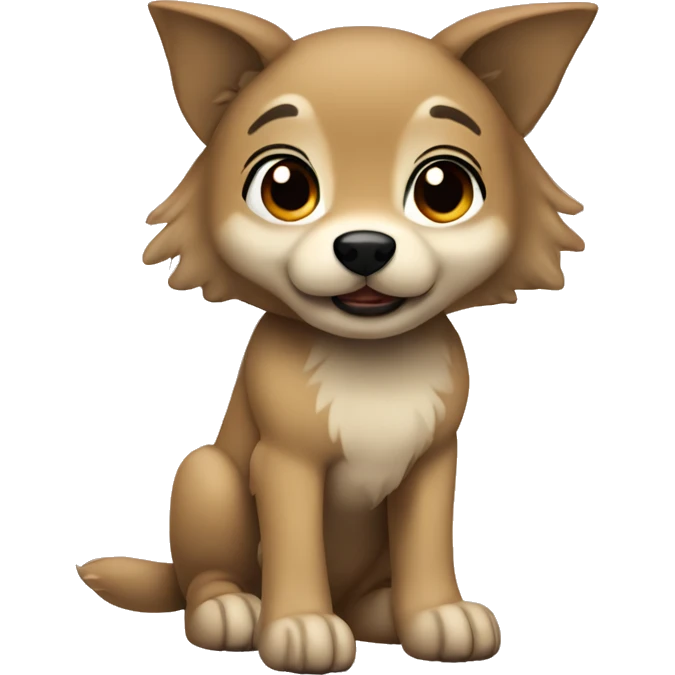 4 legs a light brown puppy-like wolf with black hair on its ears emoji