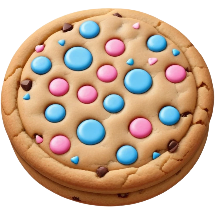Cookie with blue and pink sprinkles  emoji