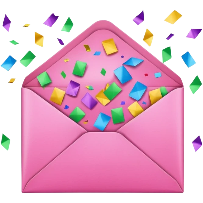 pinkenvelope with confetti emoji