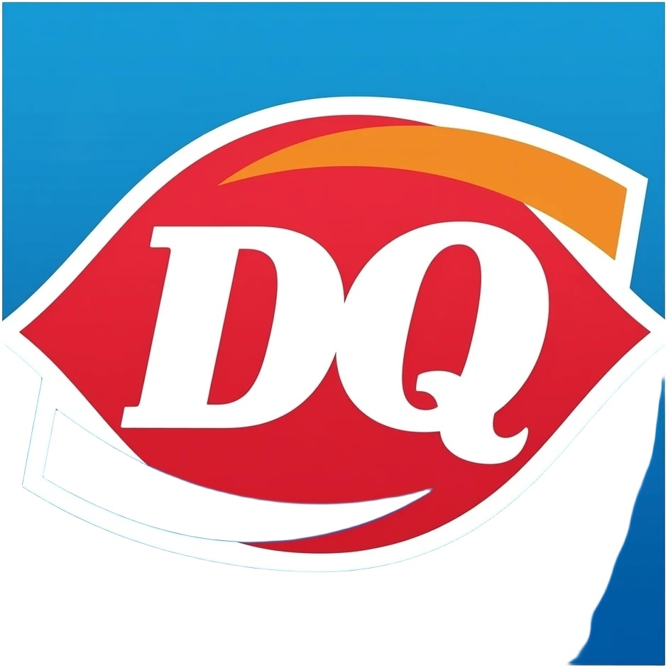 The 'dairy queen' logo, but instead of DQ it's PQ emoji