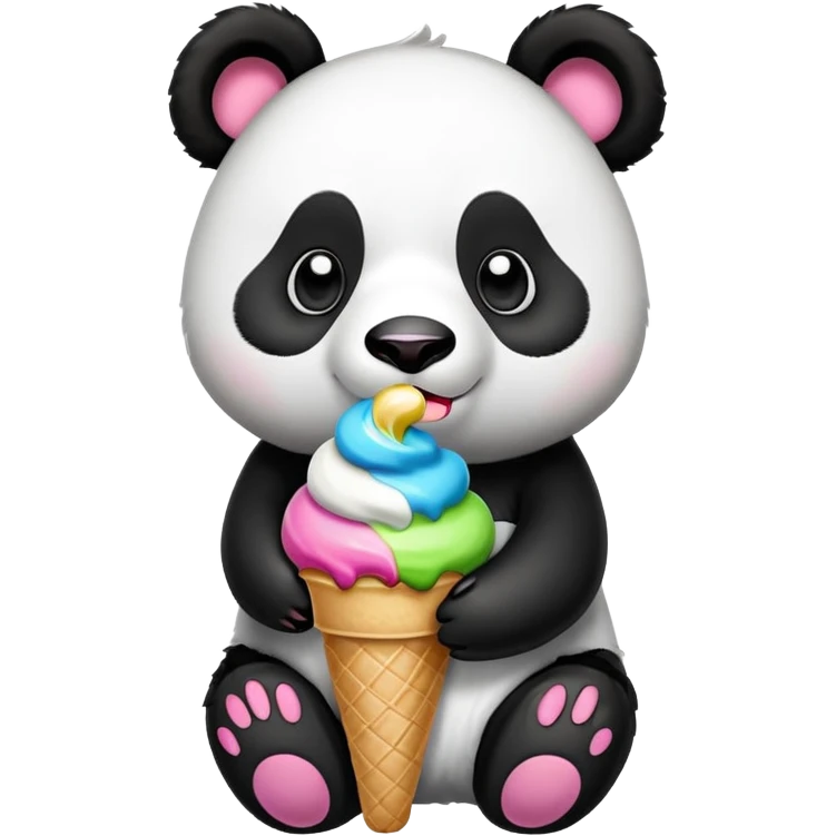 Panda eating ice cream emoji