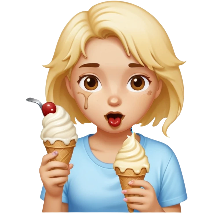girl eating ice cream  emoji