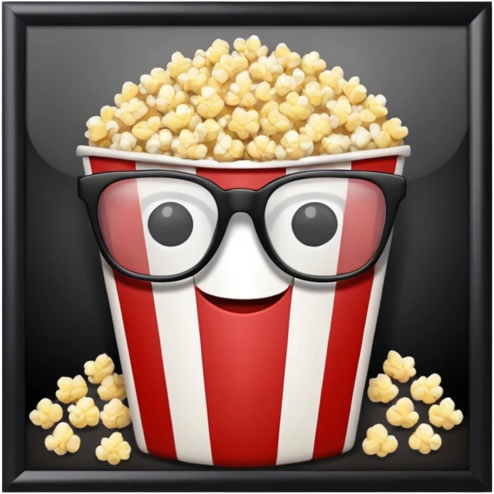 Movies cinema glasses and popcorn emoji