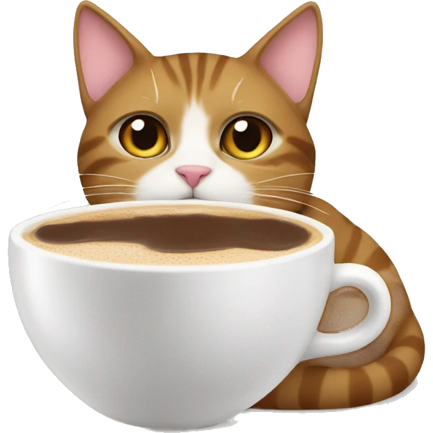 cat drinking a mocha emoji