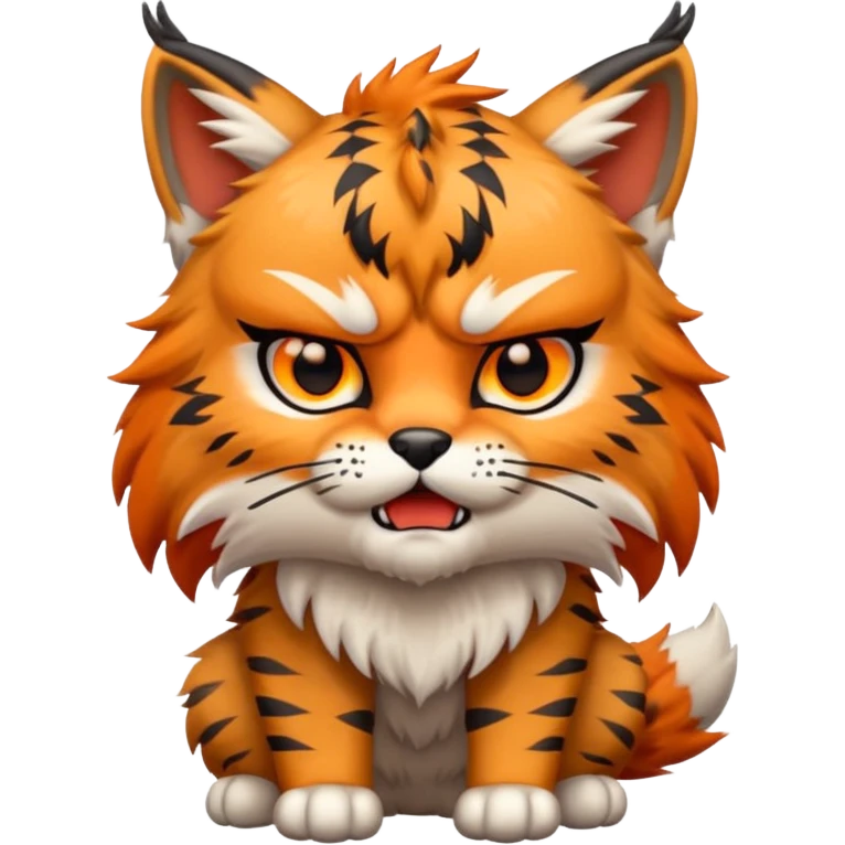 Chibi Sticker lynx angry emoji