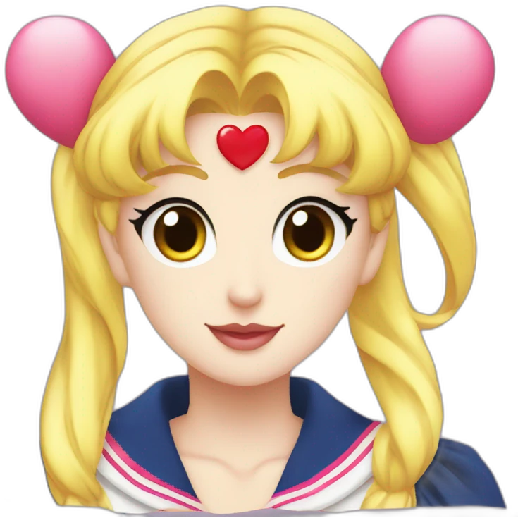 Sailor Moon with heart eyes emoji