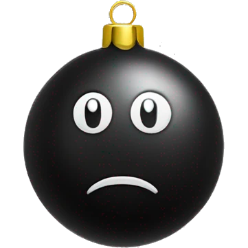 Christmas tree toy in the form of a ball black emoji
