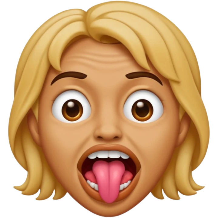 tongue over top teeth and face scrunched sassy emoji