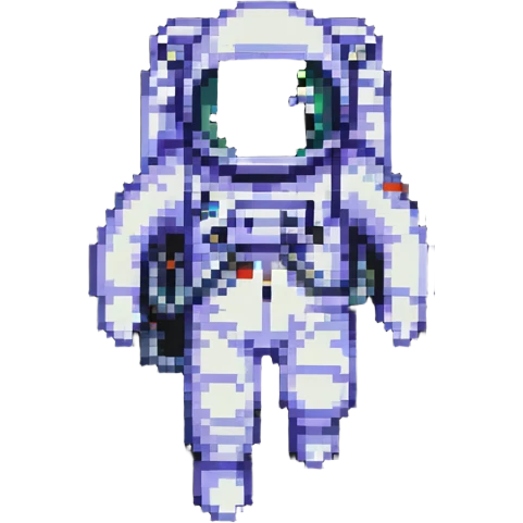 astronaut floating in space pixel art emoji