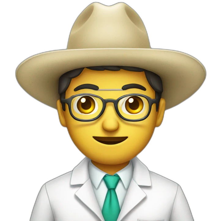 scientist in a labcoat and a mexican sombrero emoji