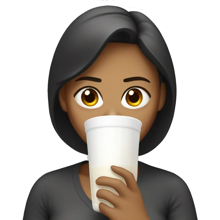 woman angry drinkinG milk  emoji