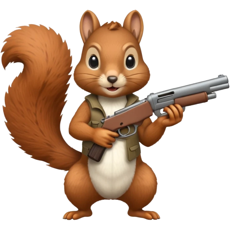 Squirrel holding a gun emoji