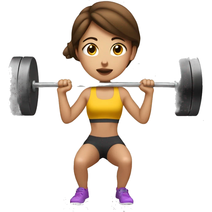A girl with brown hair doing a barbell bench press exercise  emoji