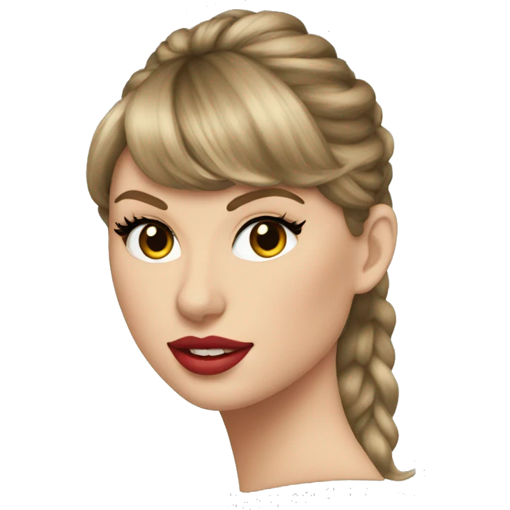 Taylor swift with hair in a high ponytail emoji