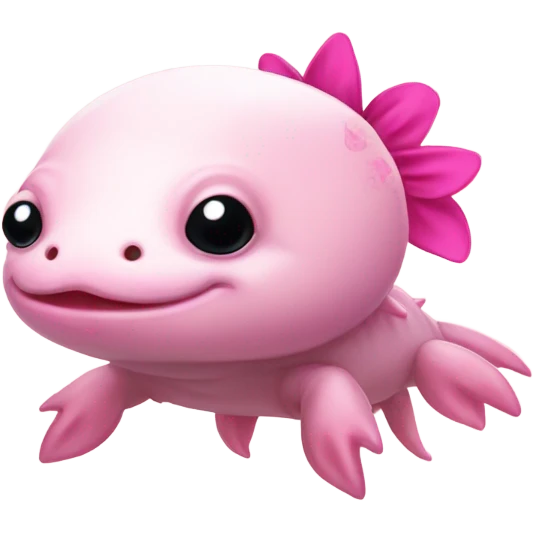 axolotl with pink bows on its head emoji