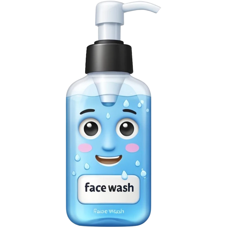 nettoyant visage avec ecriture "nettoyant visage" emoji