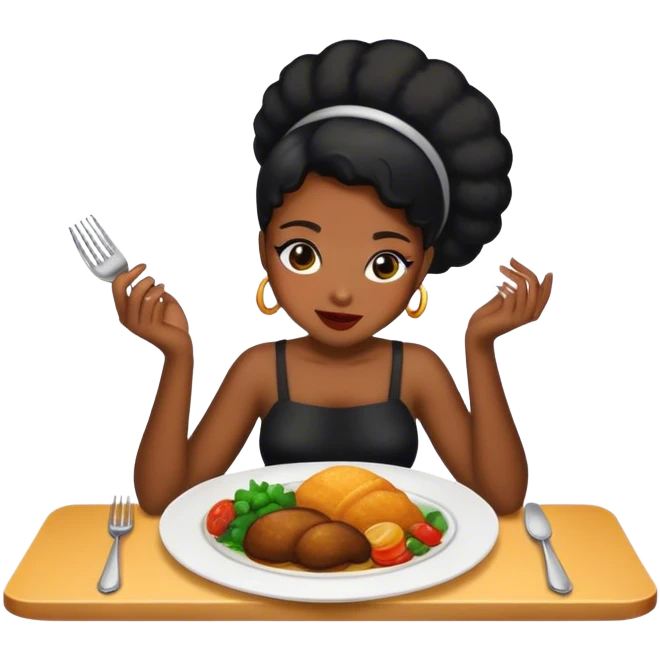 Black girl dinner  emoji