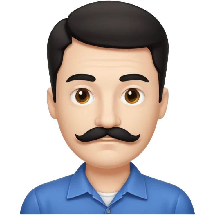 White guy black mustache  emoji
