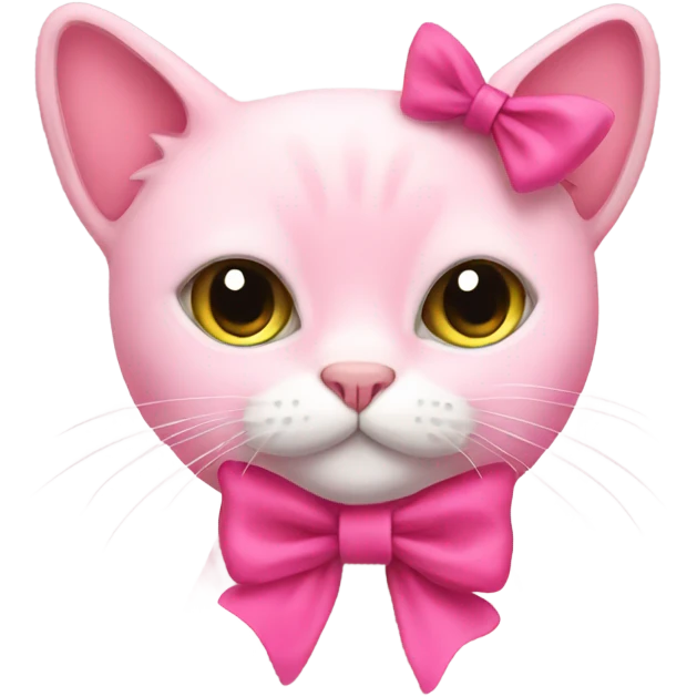 pink cat wearing a bow emoji