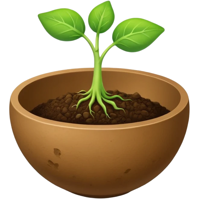 There should be soil under the sprout in the shape of an overturned bowl. emoji