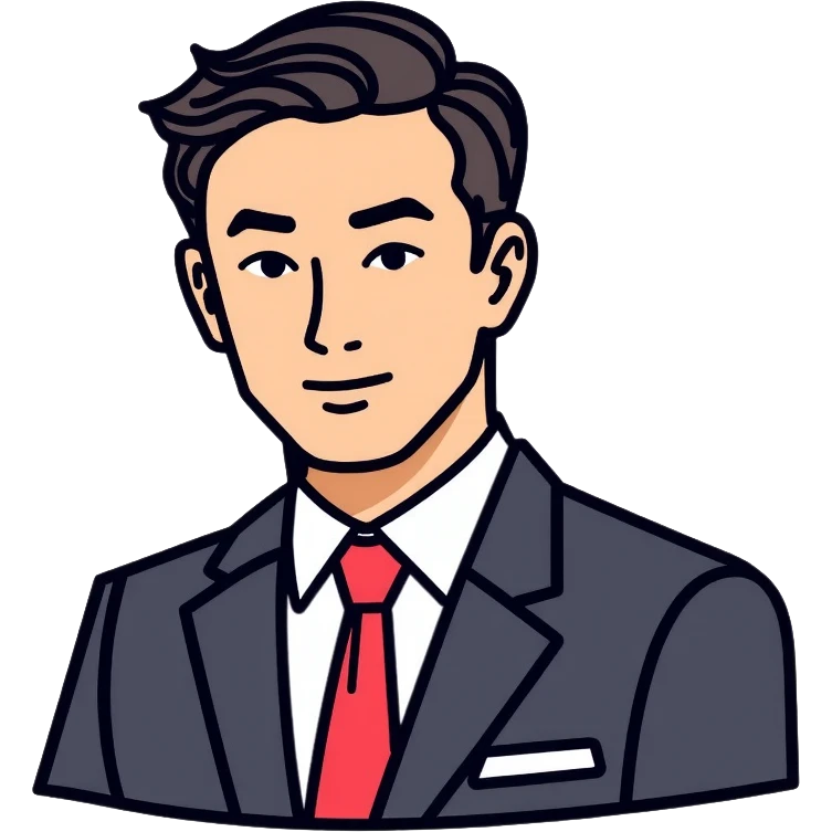 Asian businessman in suit, professional persona emoji
