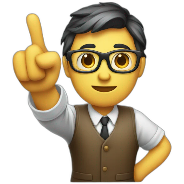 Nerd Emoji holding pointer finger up emoji