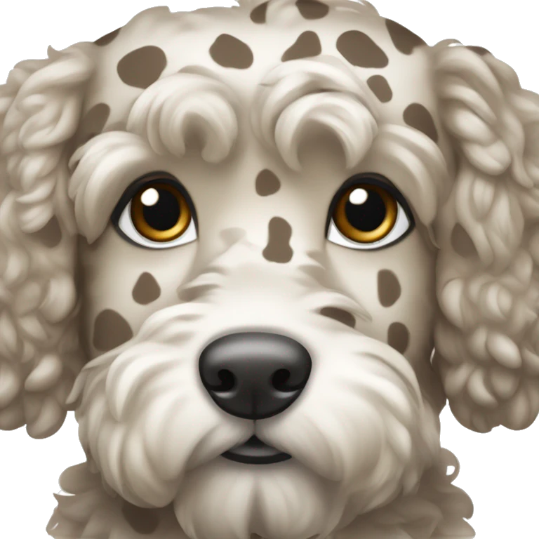 Light brown and grey spotted cockapoo  emoji