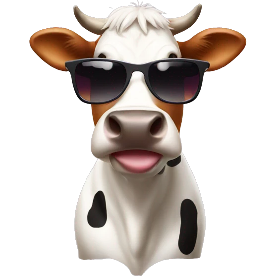 cow with sunglasses emoji