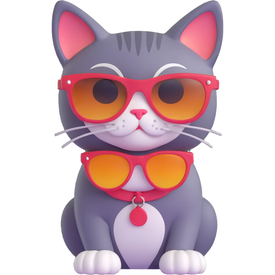 A cat wearing sunglasses emoji