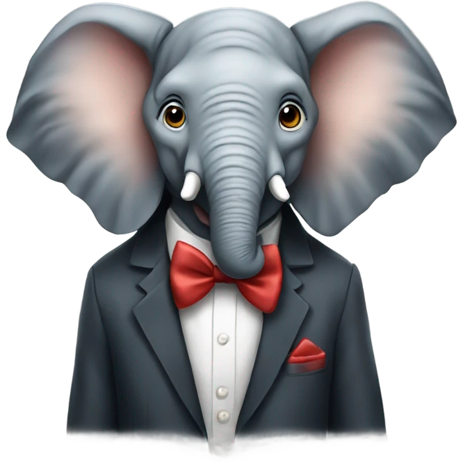 elephant wearing  a bow tie  emoji