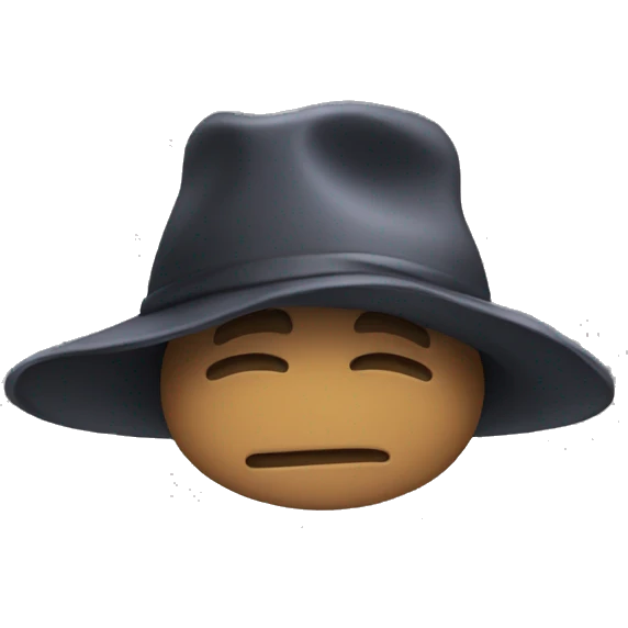 Hat down as respect emoji
