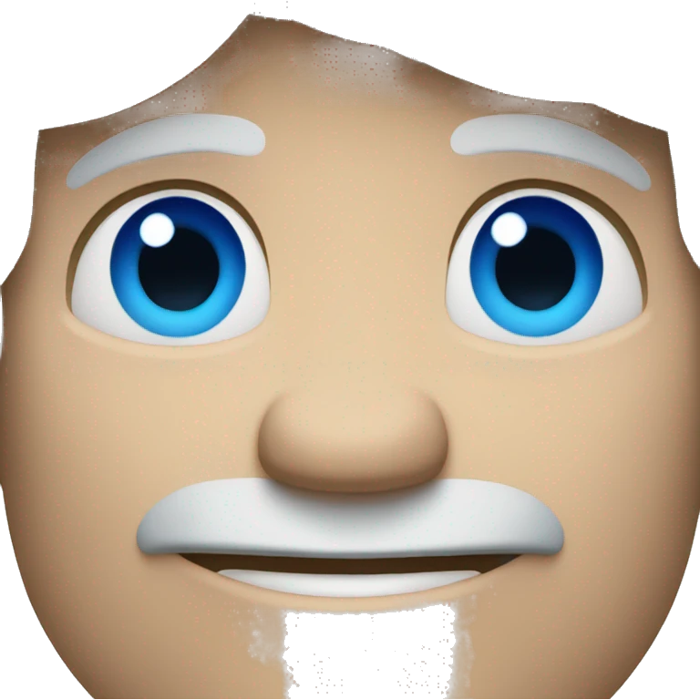 Smiling man with white hair and blue eyes emoji