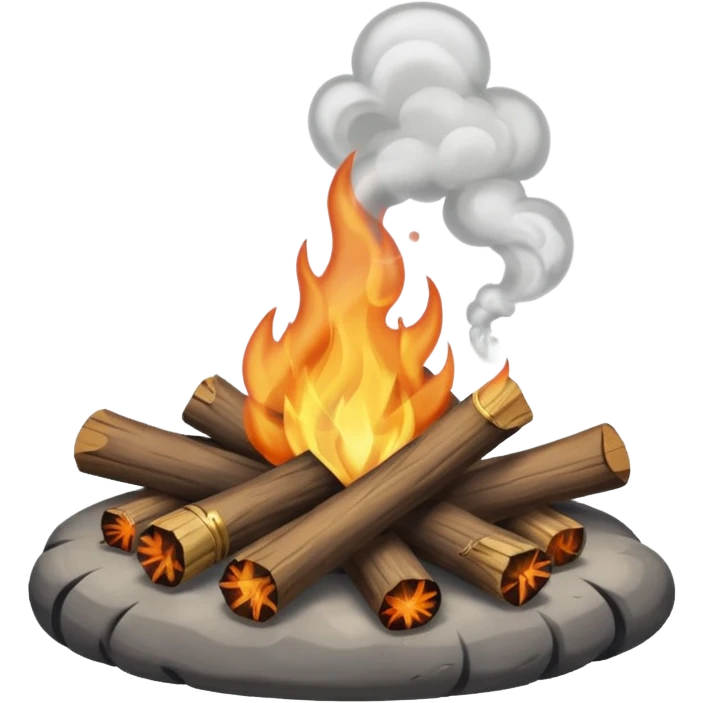 Campfire smoking many smoke emoji