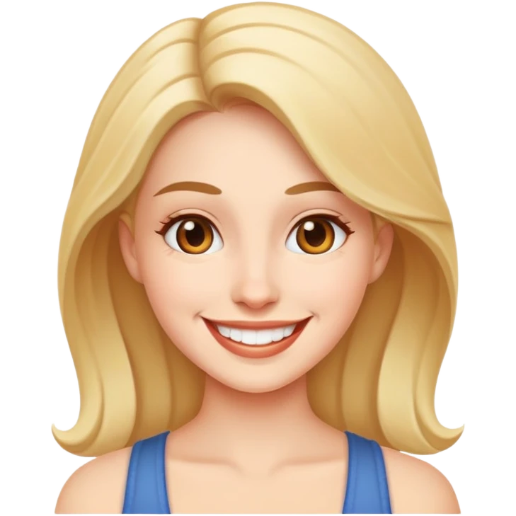 Woman without clothes shows fake emoji