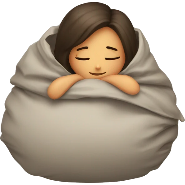 Girl sleep in big bag emoji
