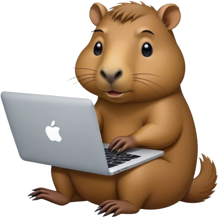 capivara mexendo no macbook emoji