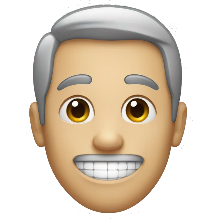 Smiling male with bone in the mouse  emoji