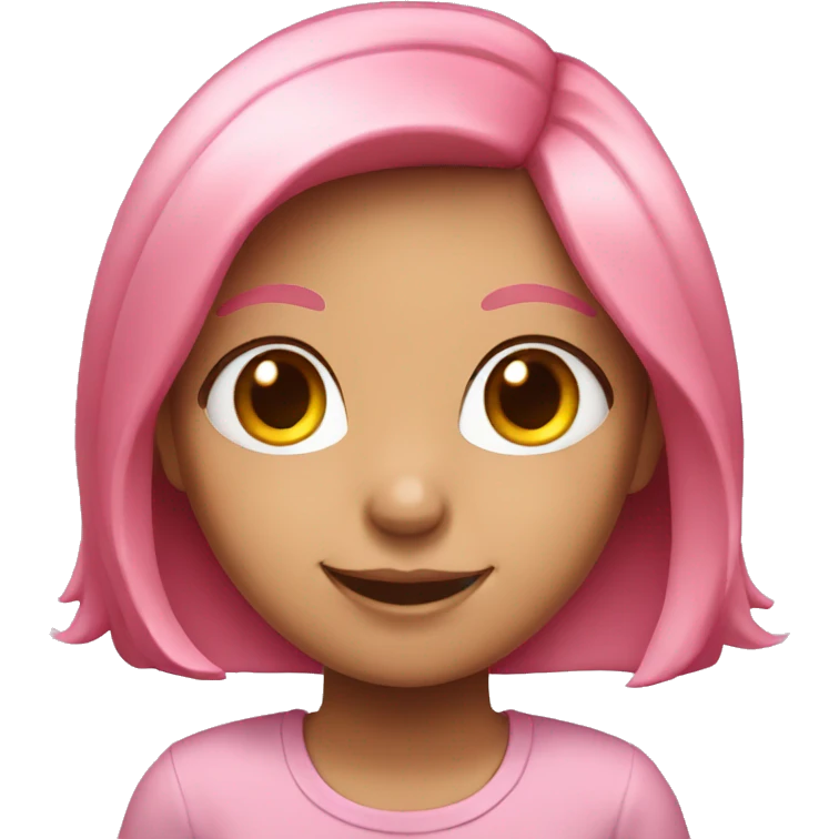 smiling girl with pink hair  emoji