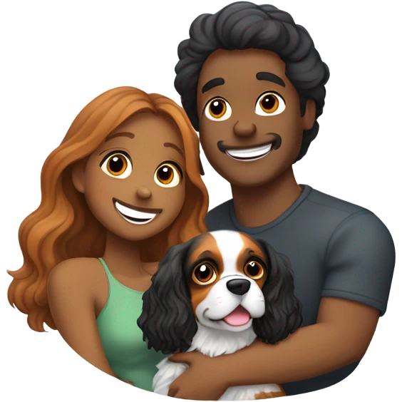 Lovers and cavalier dog emoji