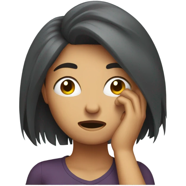 A stressed women pulling her hair  emoji