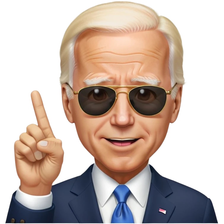 Biden sunglasses peace sign tongue suit emoji