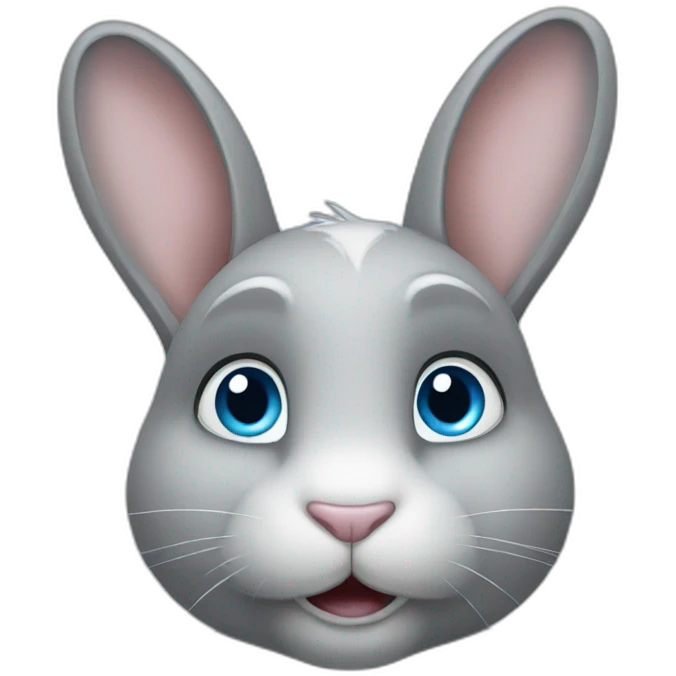 Grey Bunny blue eye emoji
