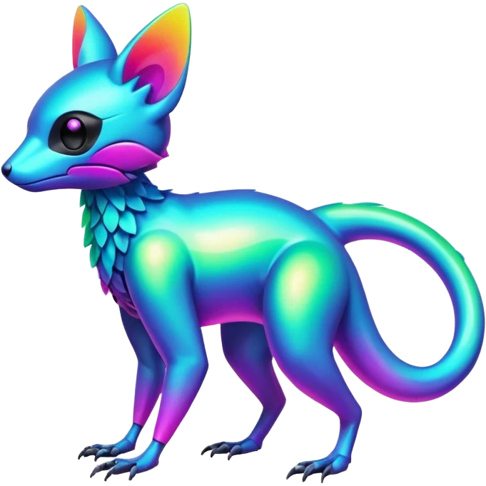 futuristic lush random-colored neon-colored Fakémon-Trico-creature (full body) emoji