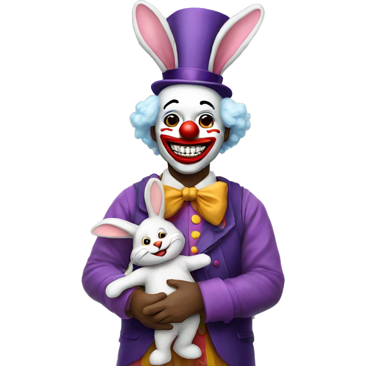 Clown with bunny emoji