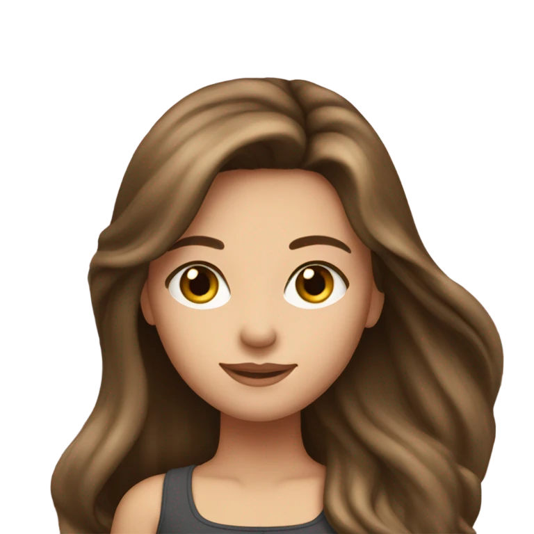 Beautiful girl, long hair, brunette emoji