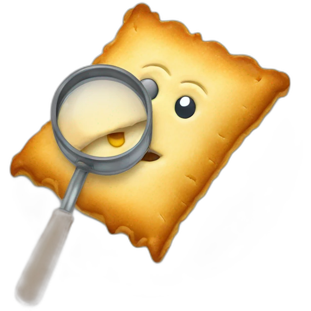 poptart with magnifying glass emoji