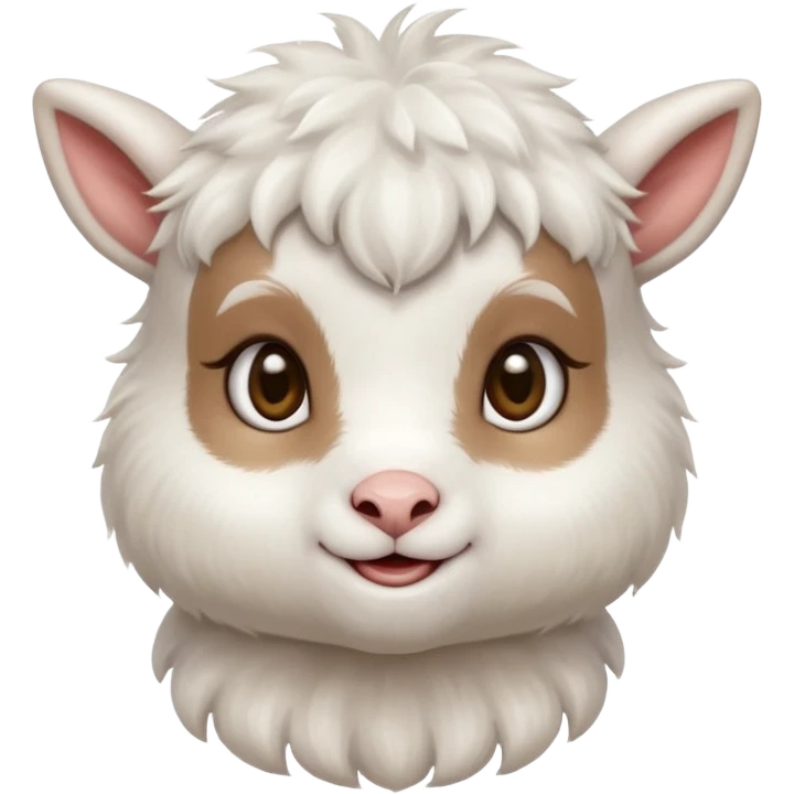 adorable baby goat, round face, sweet expression emoji