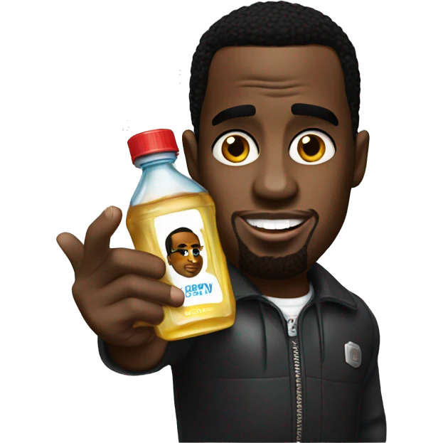 P.diddy holding a baby oil bottle  emoji
