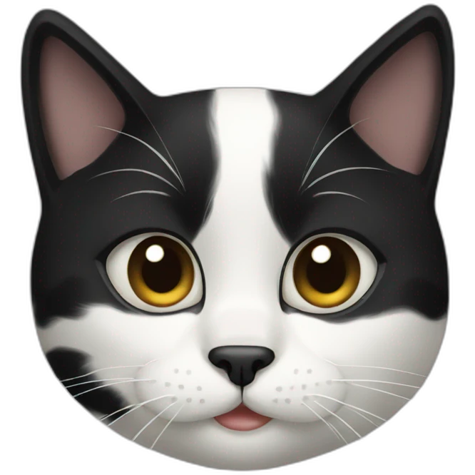 Black white cat emoji